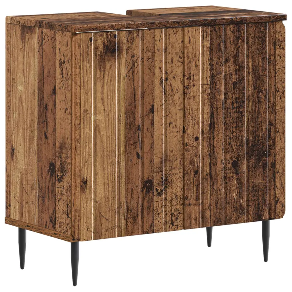 vidaXL Badkamer wastafelkast ZWOLLE Oud hout 59,5 x 31,5 x 59 cm bruin, foto 3