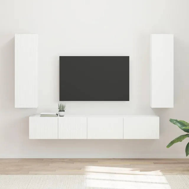 vidaXL Tv-meubelset 3 st 30 x 31 x 100 cm Wit