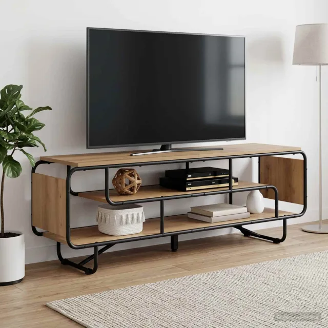 vidaXL TV-standaard 140 x 36 x 45 cm Artisanaal eiken Bewerkt hout Bruin