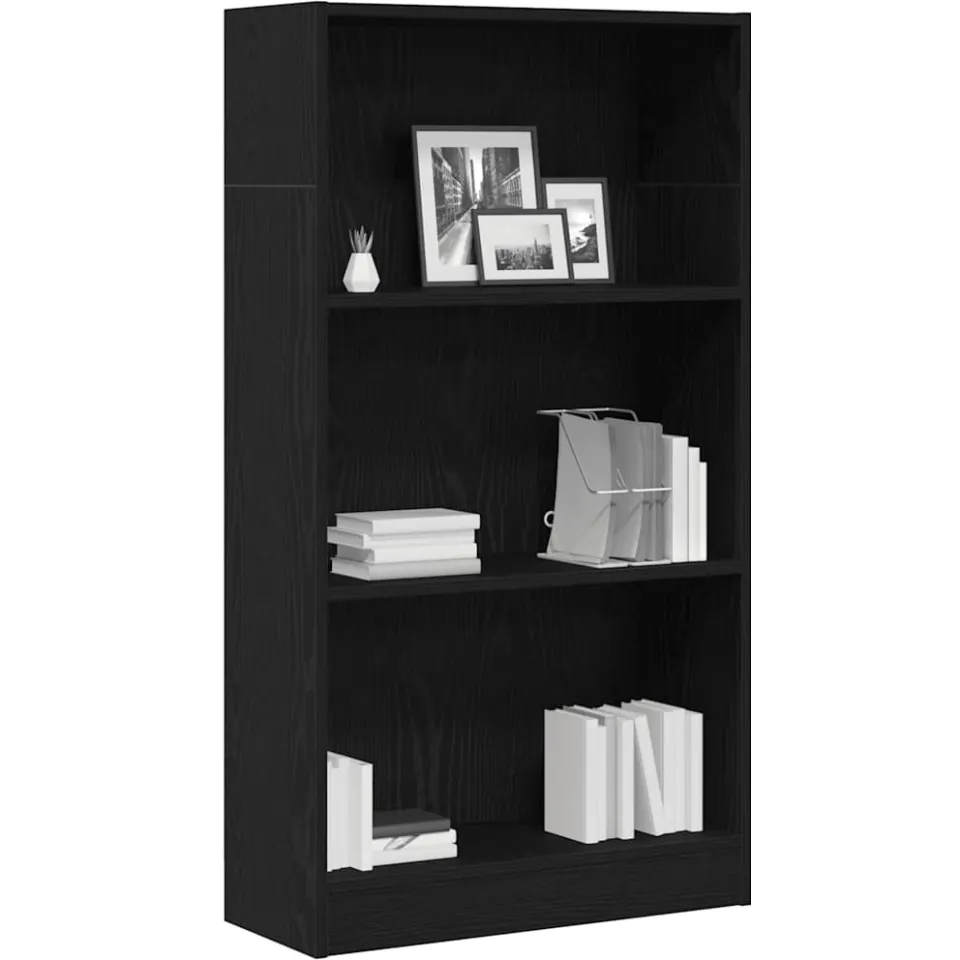 vidaXL Boekenkast Zwart Eiken 60x24x109 cm Engineered Wood, foto 2