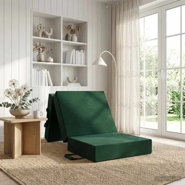 vidaXL Vouwbare Bankbed 75 x 67 x 45 cm Donkergroen