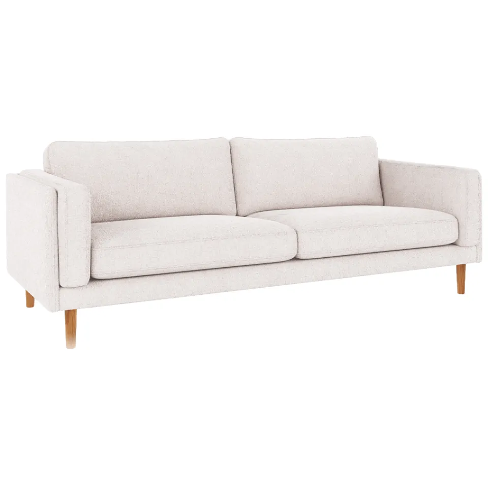 Rowico Home Braden gestoffeerde 3-zitsbank wit met houten poten - 216 cm, foto 2