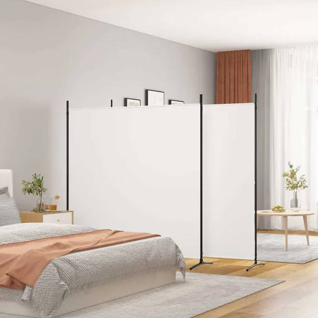 vidaXL Kamerscherm met 3 panelen 525x180 cm stof wit, foto 2