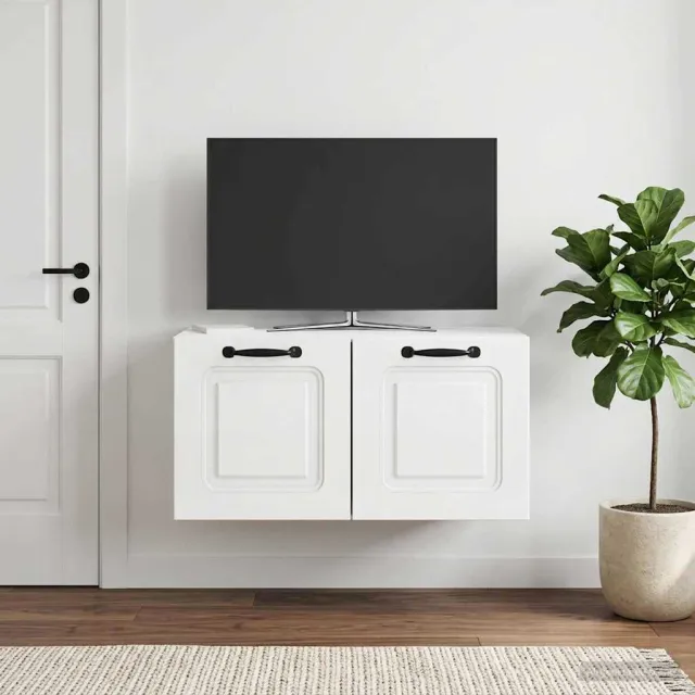 vidaXL Wandbeugel TV-kast Hoogglans Wit 59,5 x 41 x 30 cm Bewerkt hout, foto 2