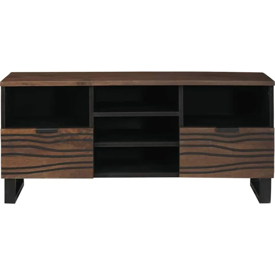 vidaXL TV Eenheden 100 x 33 x 46 cm Walnotenhout Bewerkt hout bruin, foto 3