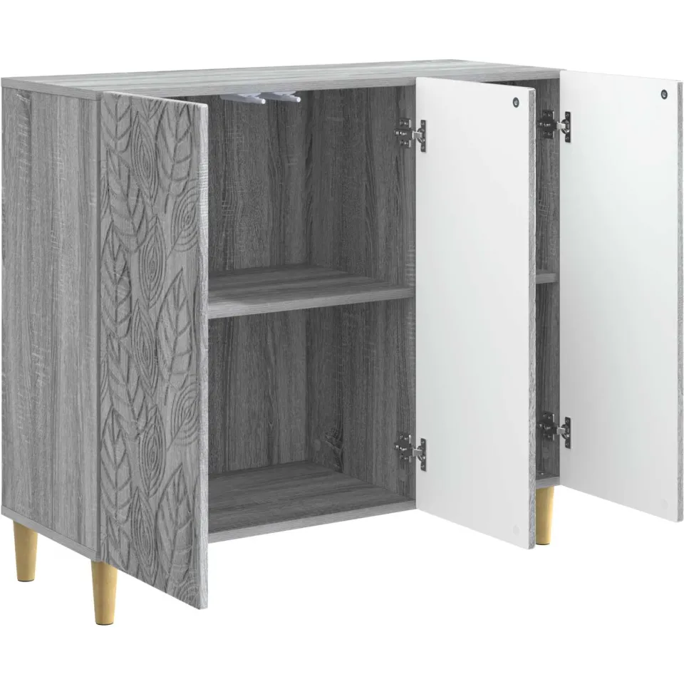vidaXL Dressoir Grijs Sonoma 89 x 34,5 x 80 cm Bewerkt hout, foto 4