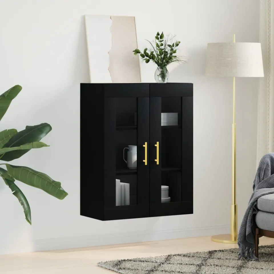 vidaXL Wandkast 69,5x34x90 cm zwart, foto 2