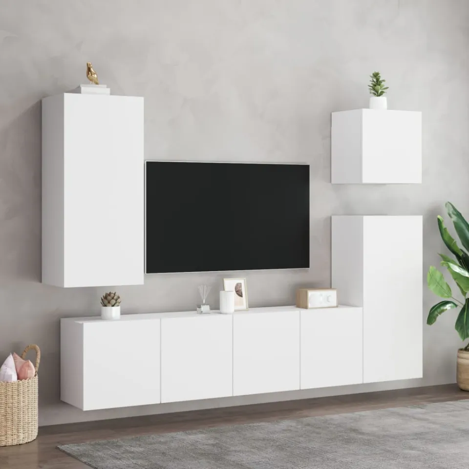 vidaXL Tv-meubel wandgemonteerd 80x30x41 cm wit, foto 4