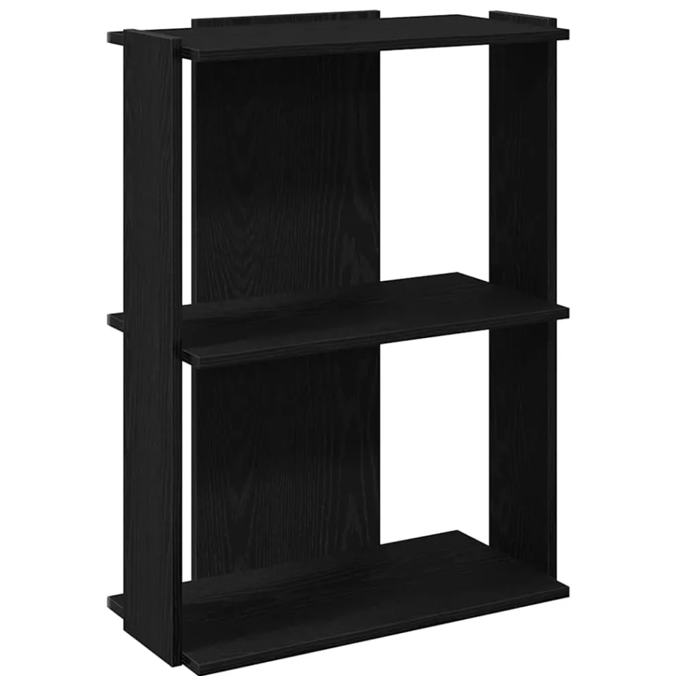 vidaXL Boekenkast 3-laags 60x30x80 cm bewerkt hout zwart, foto 3