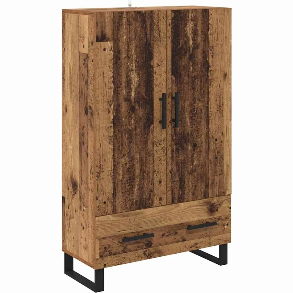 vidaXL Highboard Oud Hout 69,5 x 30 x 115 cm Bewerkt hout bruin, foto 3