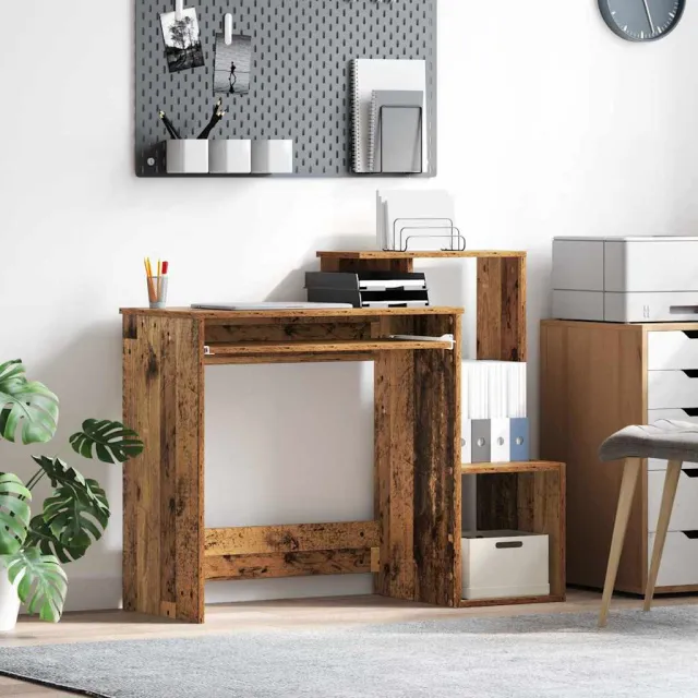 vidaXL Bureau Oud Hout 106 x 41 x 88,5 cm Bewerkt hout bruin, foto 2