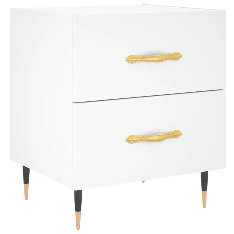 vidaXL Nachtkastjes 2 st 40x35x47,5 cm bewerkt hout wit