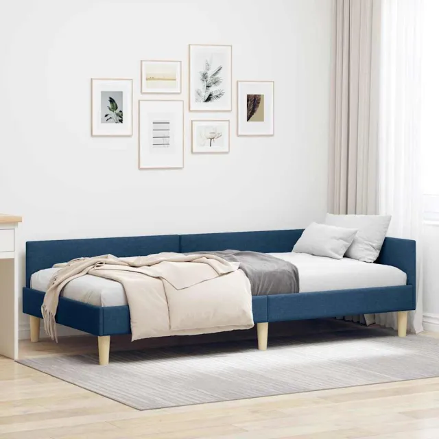 vidaXL Hoekbedframe Blauw 100 x 200 cm Stof