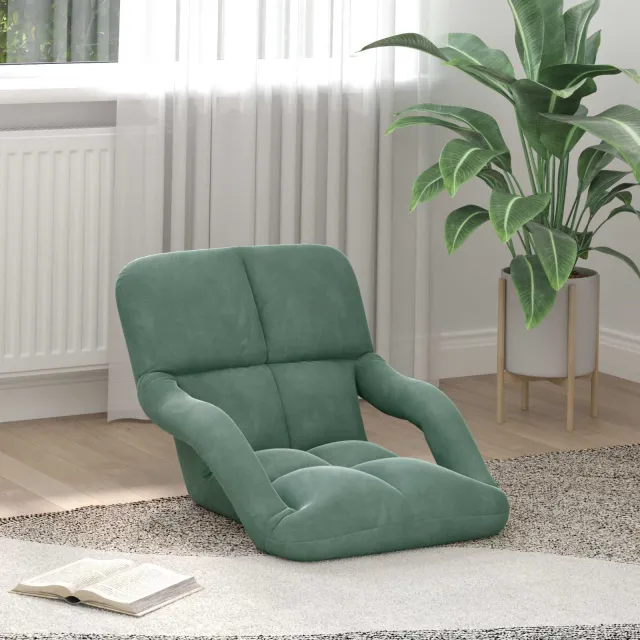 vidaXL Verstelbare vlo stoelen Zeegroen Fluweel groen, foto 2