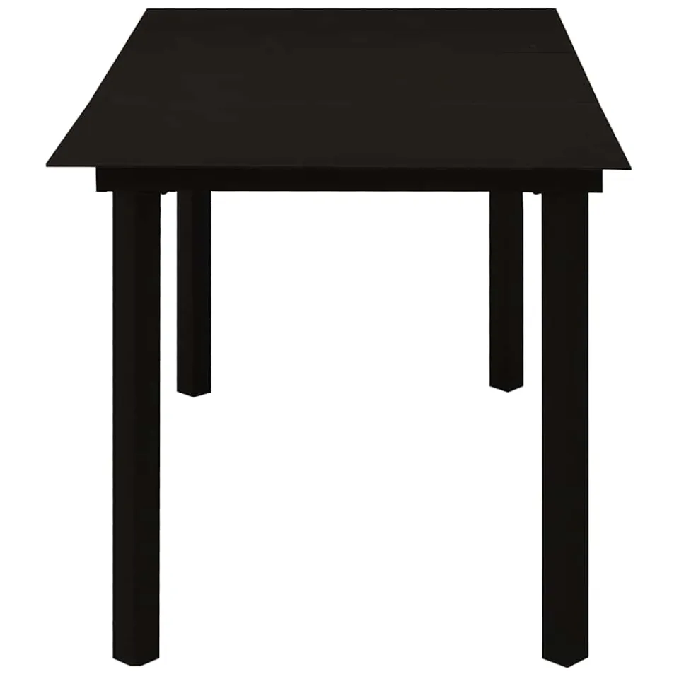 vidaXL Tuintafel 150x80x74 cm staal en glas zwart, foto 3