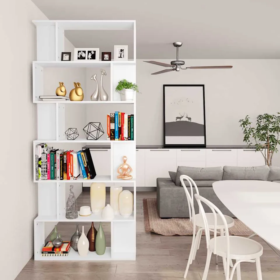 vidaXL Boekenkast / kamerscherm 80x24x192 cm bewerkt hout wit, foto 3
