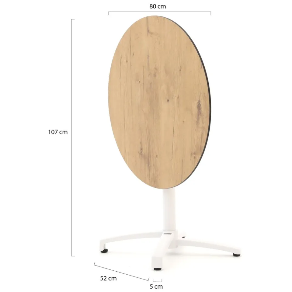 Bellagio tuinmeubelen Bellagio Canzo klaptafel ø 80cm (h:73cm) bruin, foto 3