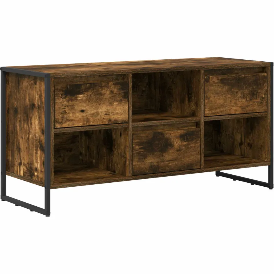 vidaXL TV-kast 100 x 36 x 49,5 cm Rook Eik Bewerkt hout bruin, foto 3