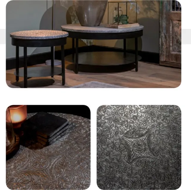 UrbanSofa Salontafel Andalusie Silver rond 50 cm