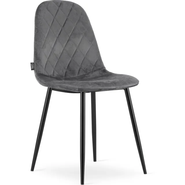 Viking Choice ASTI - Velvet stoel - set van 4 eetkamerstoelen - donkergrijs