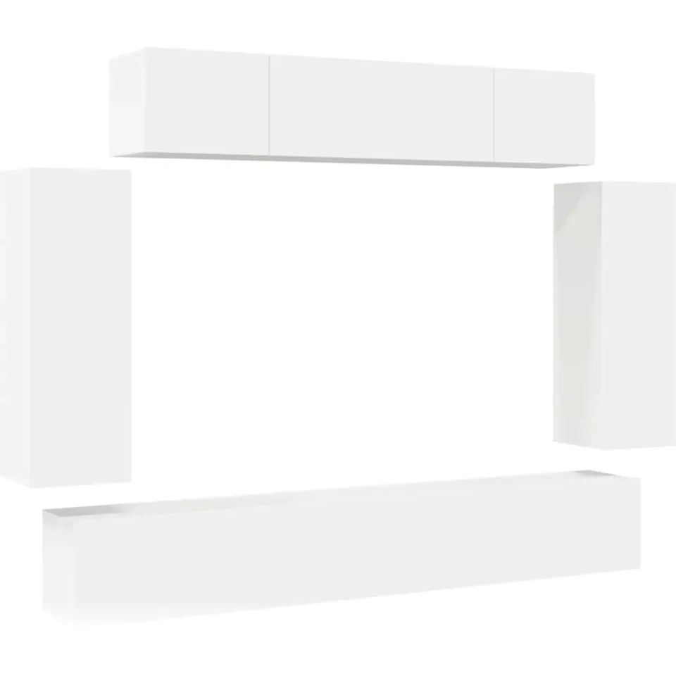 vidaXL 6-delige Tv-meubelset bewerkt hout wit