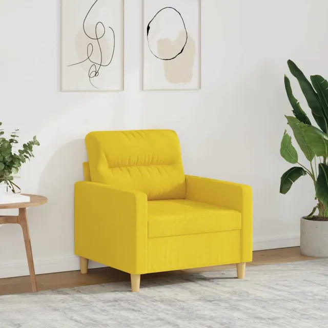 vidaXL Fauteuil 60 cm stof lichtgeel