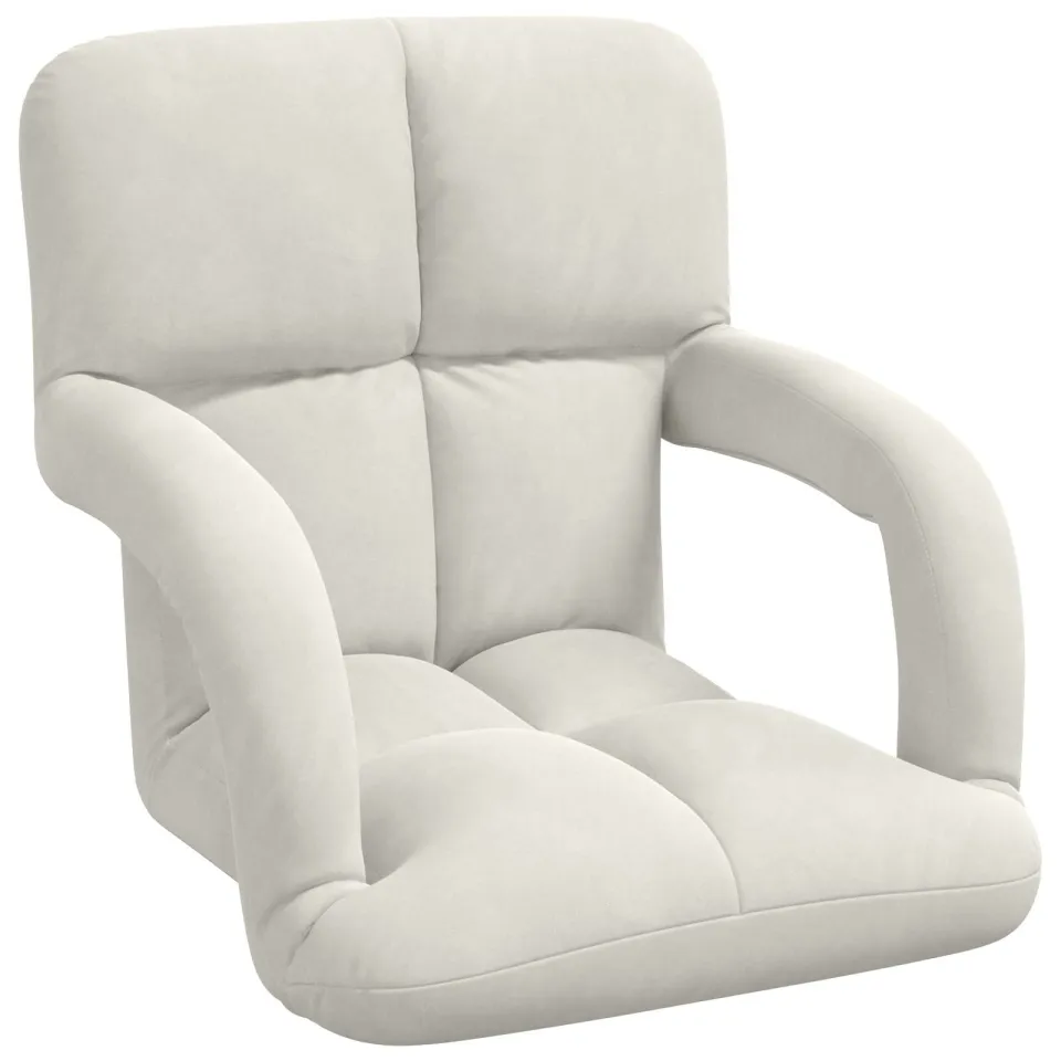 vidaXL Verstelbare vlo stoelen Crèmekleurig Fluweel