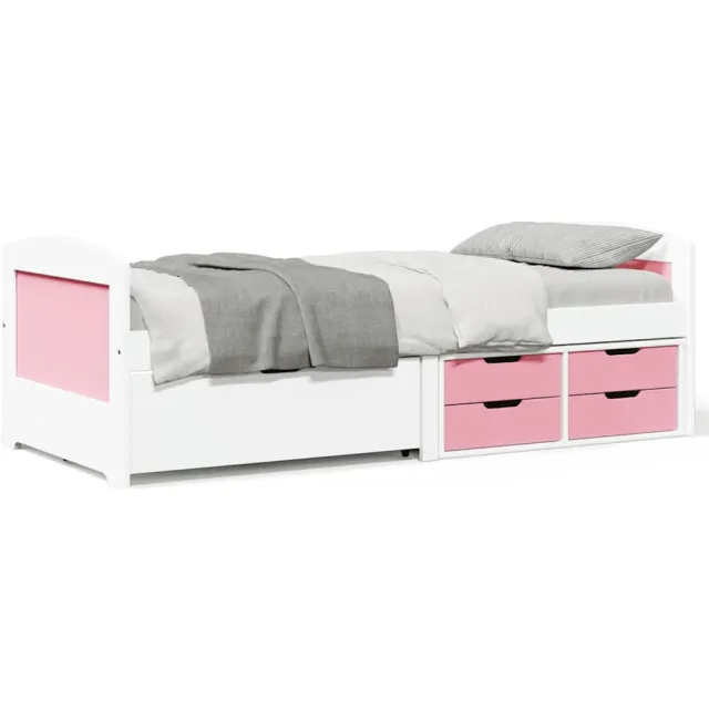 vidaXL Slaapbank met 5 lades zonder matras IRUN 90x200 cm wit en roze