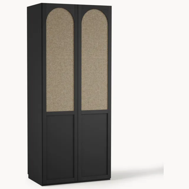 Westwing Collection Modulaire draaideurkast Jeanne, 100 cm breed, in verschillende formaten Zwart