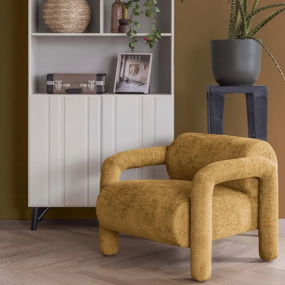 WOOOD Lenny Fauteuil - Dessin - Grijsblauw - 65x76x82, foto 4