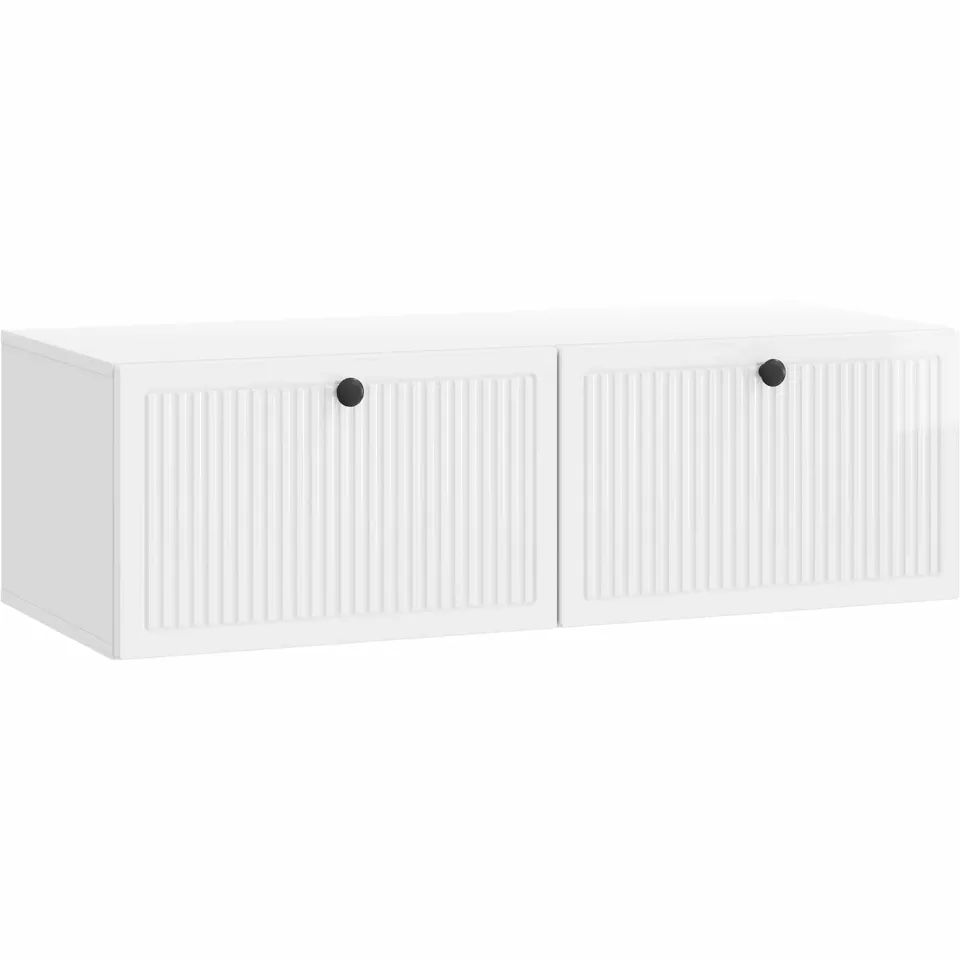 vidaXL Wandbeugel TV-kast Hoogglans Wit 98 x 41 x 30 cm Bewerkt hout, foto 3