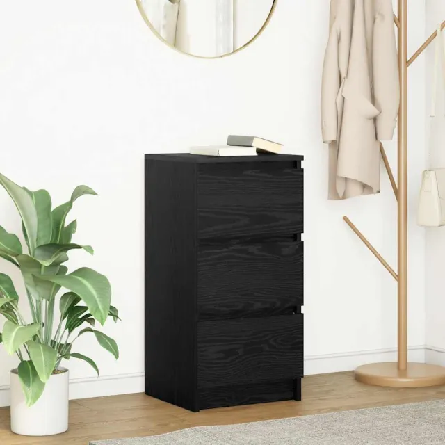 vidaXL Dressoir 37,5x35x76 cm spaanplaat zwart eikenkleurig, foto 2