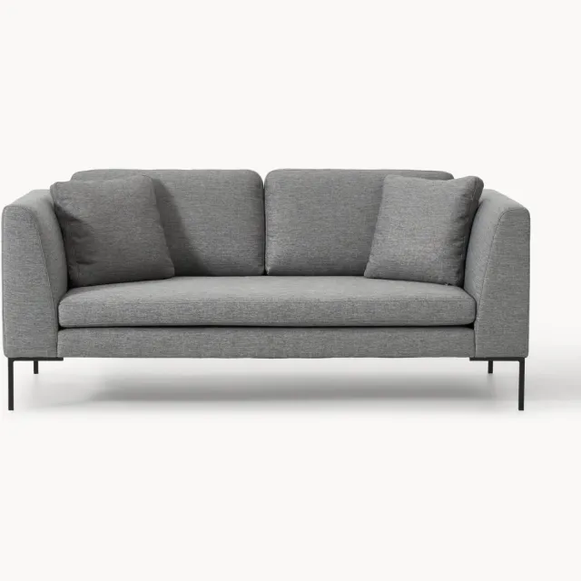 Westwing Collection Bank Emma (3-zits) met metalen poten Grijs