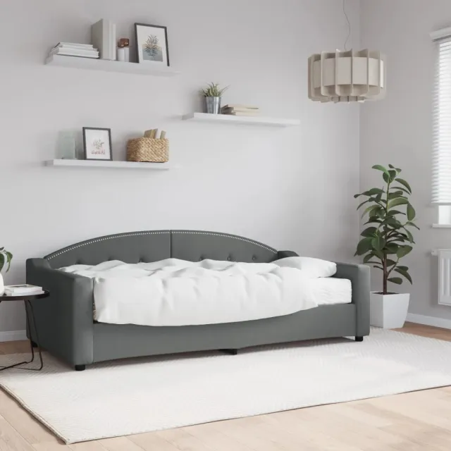 vidaXL Slaapbank met matras 90x190 cm stof donkergrijs