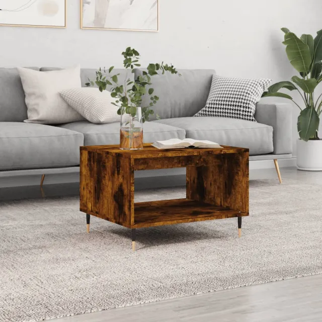 vidaXL Salontafel 60x50x40 cm bewerkt hout gerookt eikenkleurig, foto 2