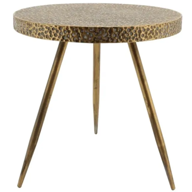 In And Outdoormatch Bijzettafel - Ø38x38,5 cm - Staal - Goud/Koper e17, gold