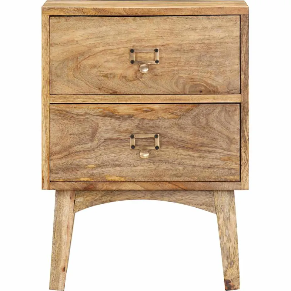 vidaXL Nachtkastje 40x35x55 cm massief mangohout Bruin
