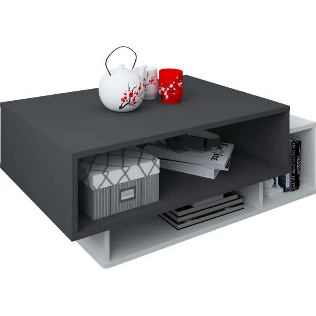 Vcm bijzettafel, bijzettafel voor de woonkamer, kleine ronde salontafel, kleine ronde tafel, kleine tafels voor de woonkamer, ronde nachtkastje, dunne bijzettafel, kleine salontafels voor de woonkamer, bijzettafels voor de woonkamer Weiß / Anthrazit