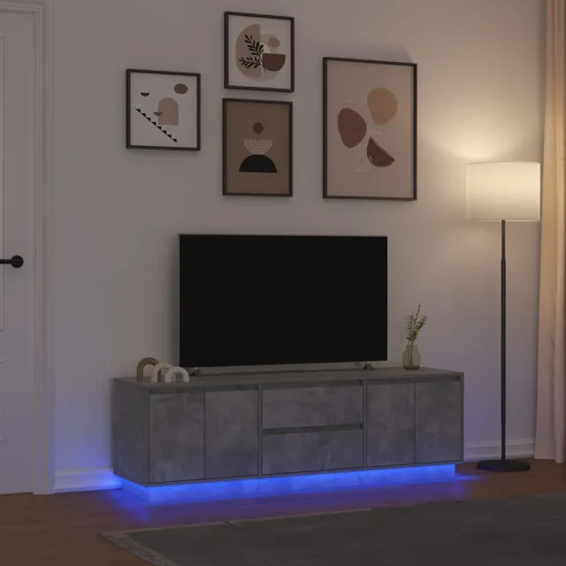 vidaXL Tv-meubel met LED-verlichting 160,5x41x50 cm betongrijs