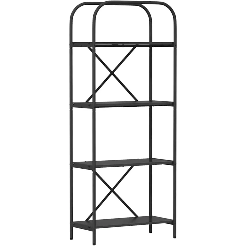 vidaXL Boekenkast 4-laags 60 x 30 x 146 cm Bewerkt hout Zwart Eiken, foto 3