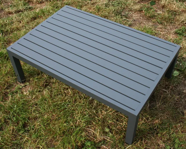 HUSKI Aluminium Bijzettafel Tuin - Salontafel - Bijzettafeltje - Antraciet- 90x60cm black