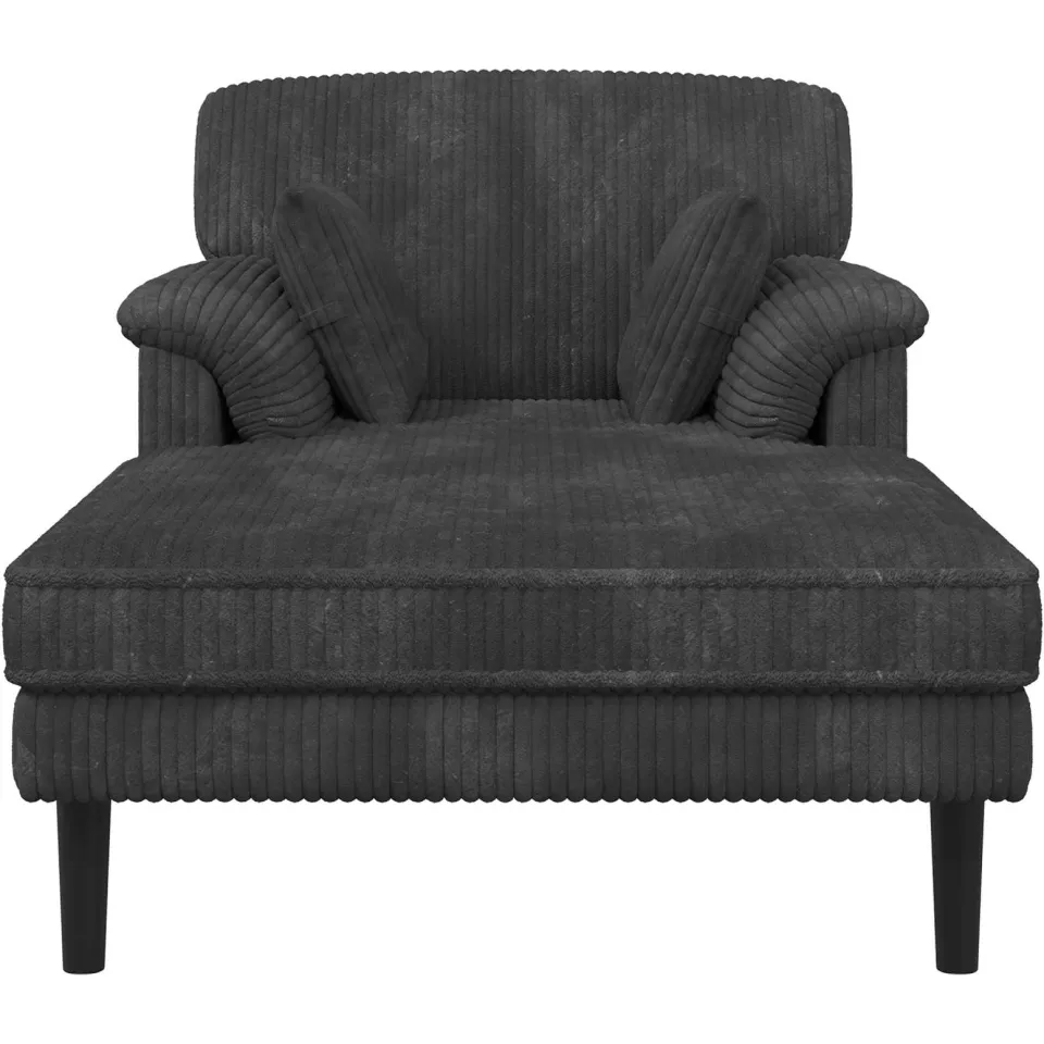 vidaXL Chaise longue Donkergrijs Katoenen stof