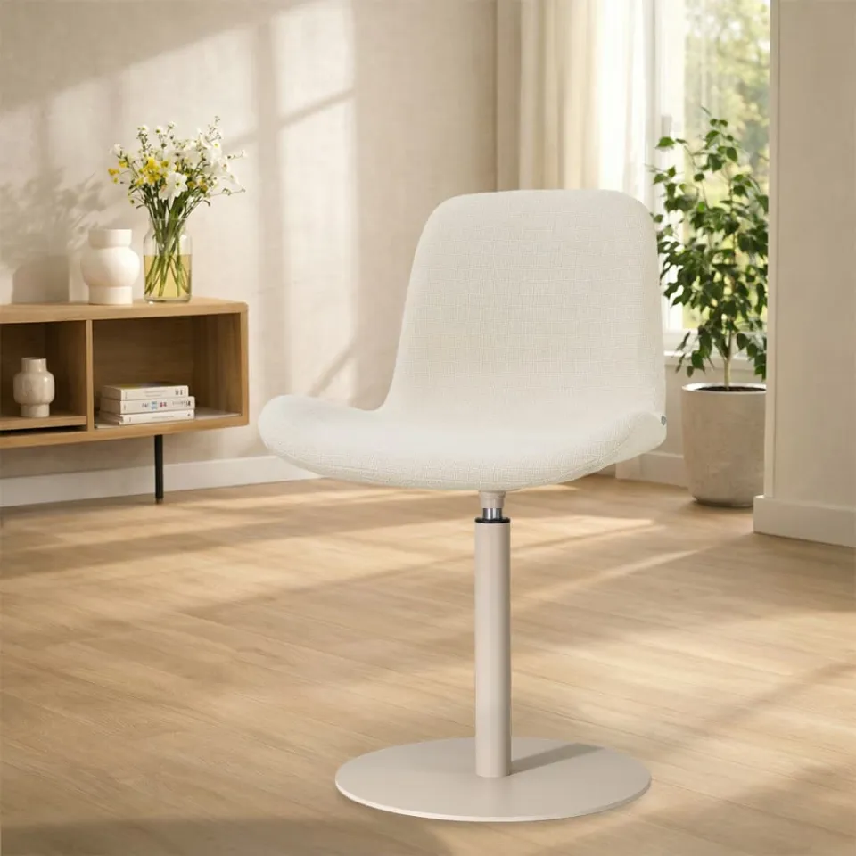 Nolon Niva-Fé draaibare tulp eetkamerstoel cottonbeige - beige onderstel, foto 2