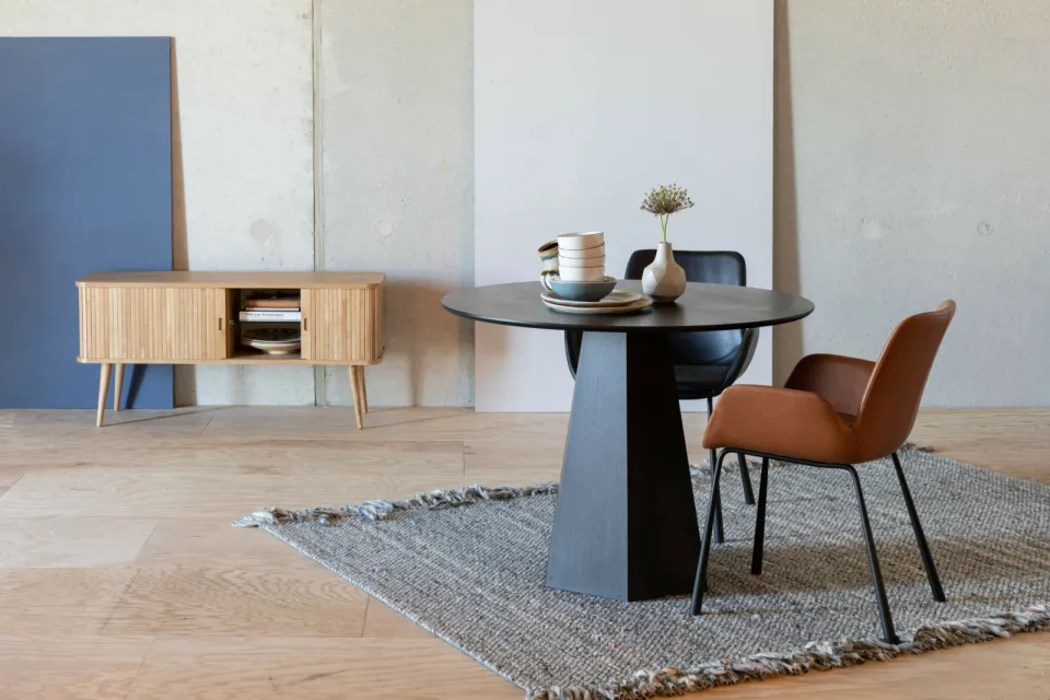 Zuiver Ronde Eettafel 'Pilar' Essenhout, 100cm, kleur Zwart, foto 6