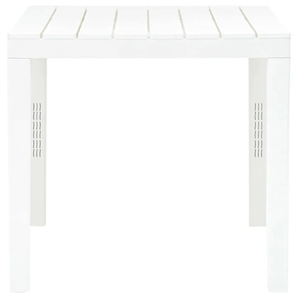 vidaXL Tuintafel met 2 banken kunststof wit, foto 4