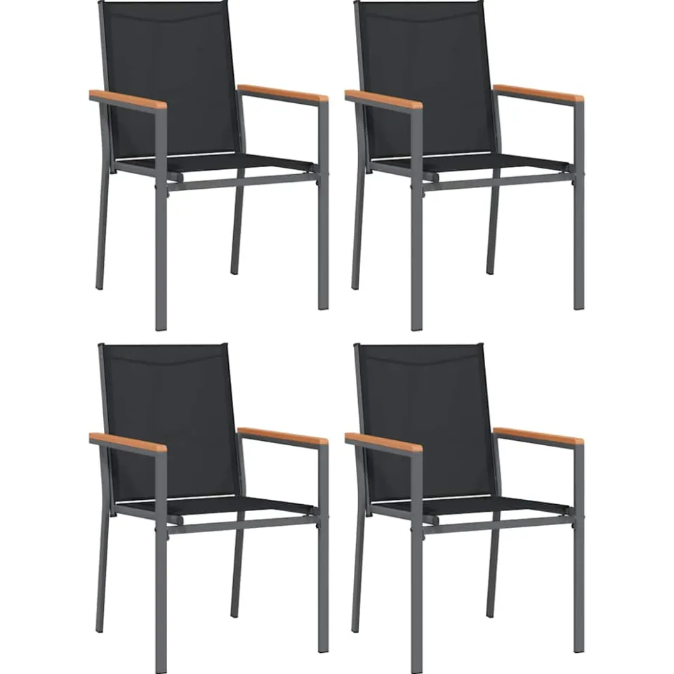 vidaXL 5-delige Tuinset textileen en staal zwart, foto 3
