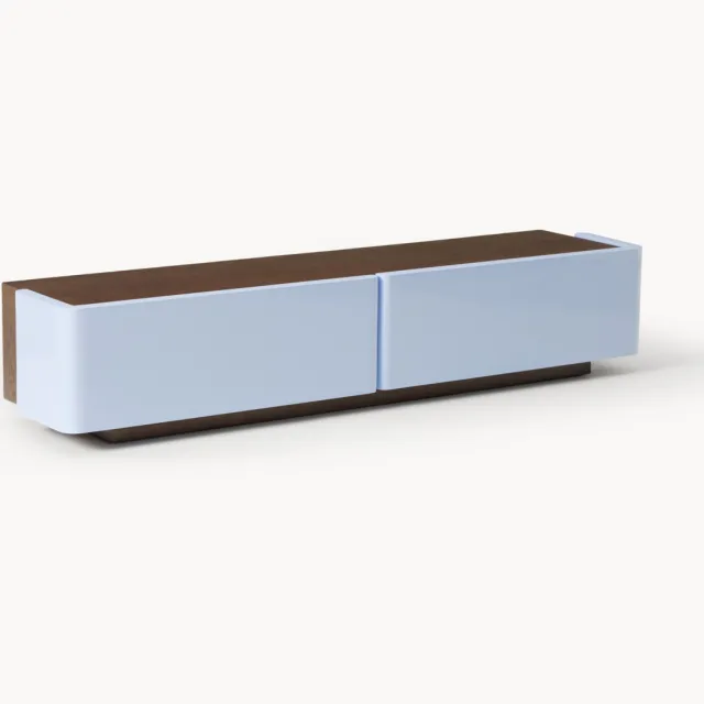 Westwing Collection Tv-meubel Arlo Bruin, Lichtblauw