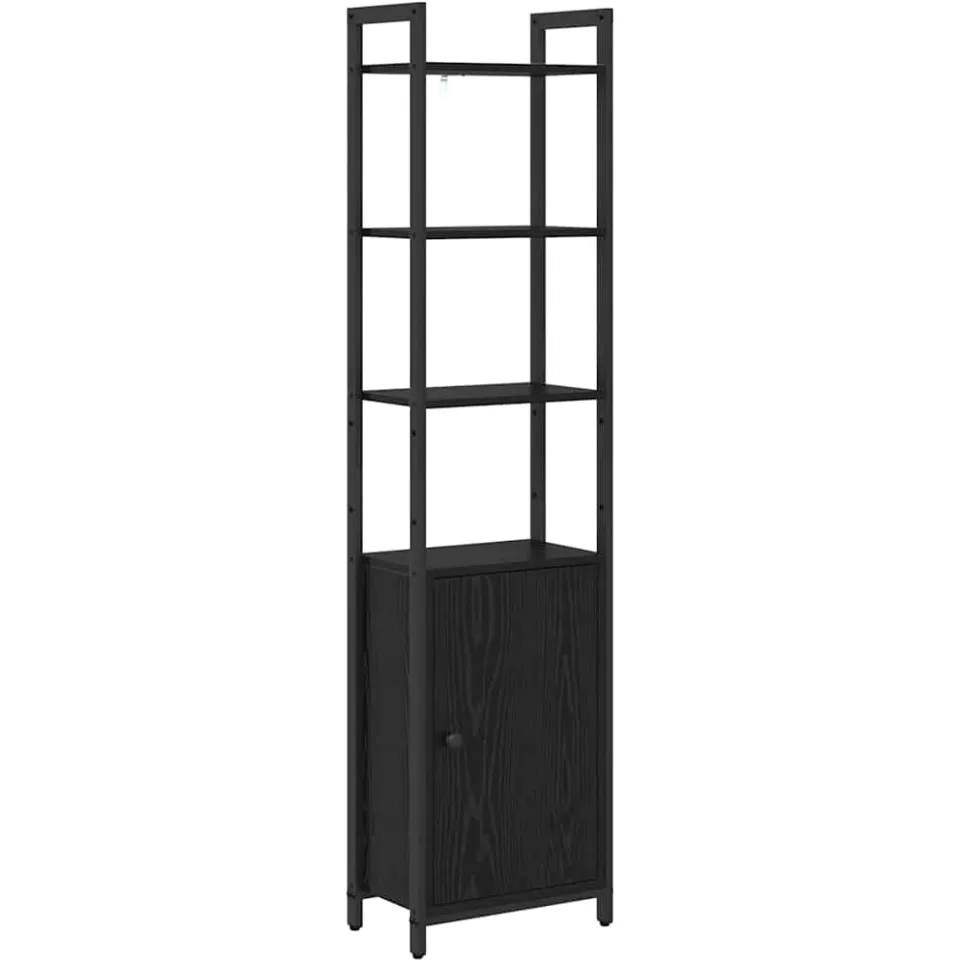 vidaXL Boekenkast 6-laags 40 x 24 x 161 cm Bewerkt hout Zwart Eiken, foto 3