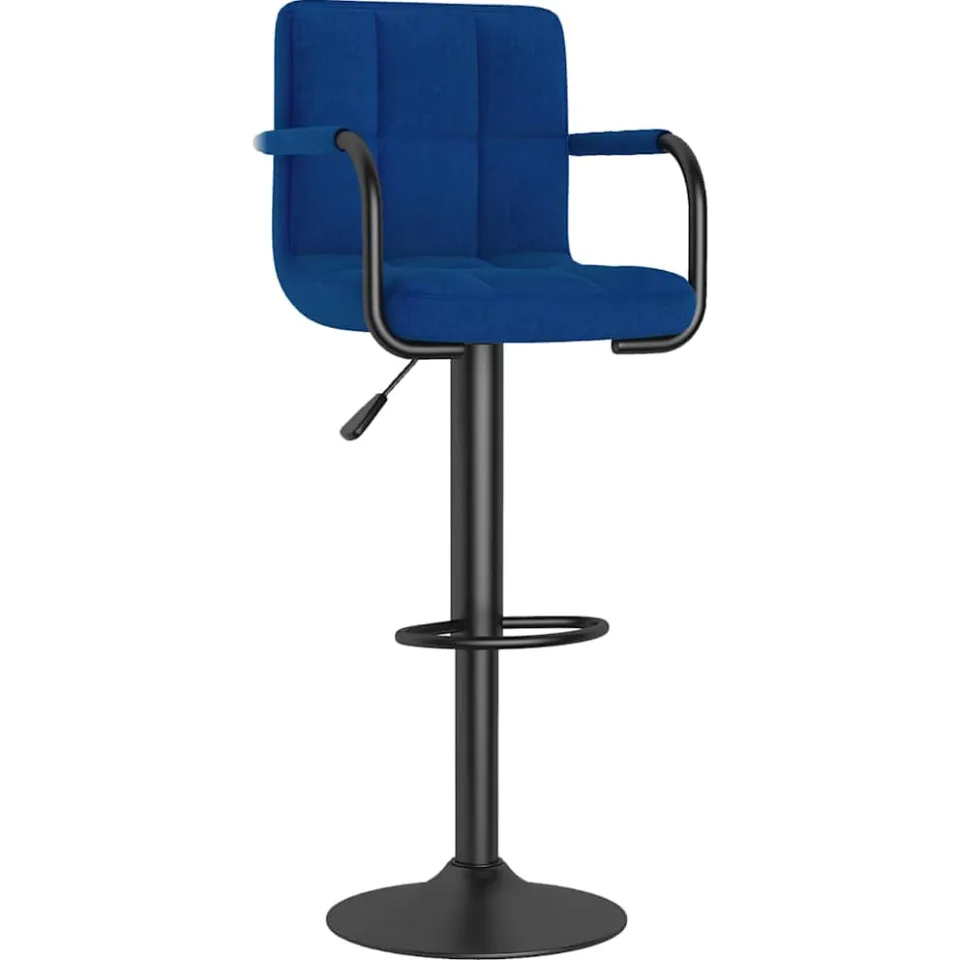 vidaXL Barkrukken 2 st stof blauw