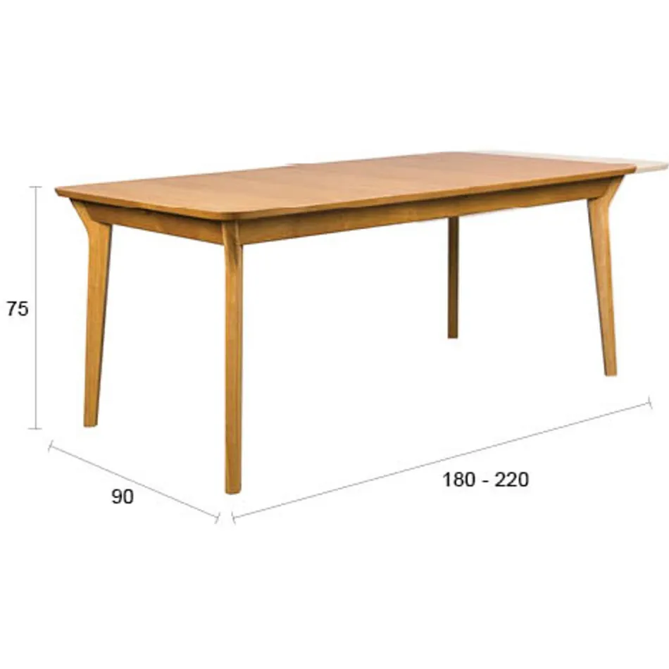 Zuiver Ellen Uitschuifbare Eettafel 180/220x90 cm Naturel, foto 2